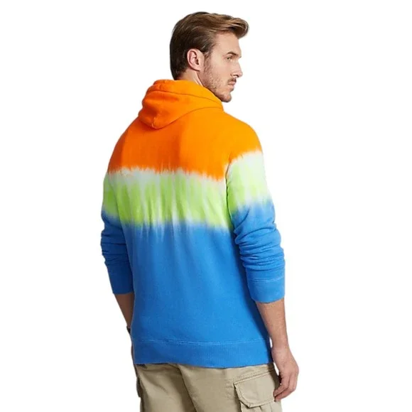Polo Ralph Lauren Voyager Bear Tie-Dye Fleece Hoodie Men's Size Medium - Picture 2 of 5